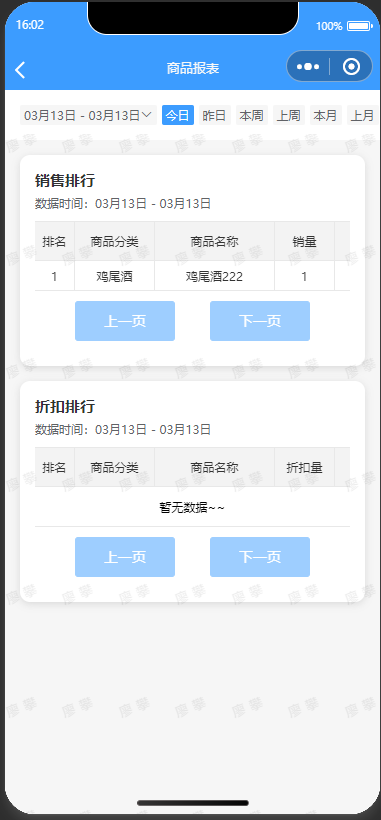 商品报表